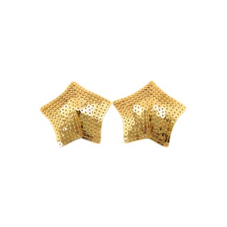 Paire de cache tétons adhésifs étoile pailletée sequin doré - Oralove