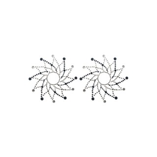Paire de cache tétons adhésifs strass noir et blanc - Oralove