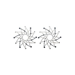 Paire de cache tétons adhésifs strass noir et blanc