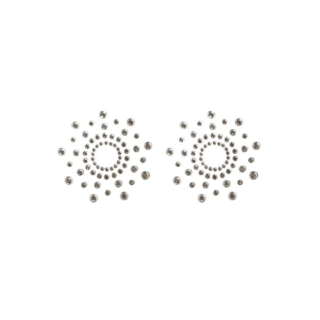 Paire de cache tétons adhésifs strass blanc - Oralove
