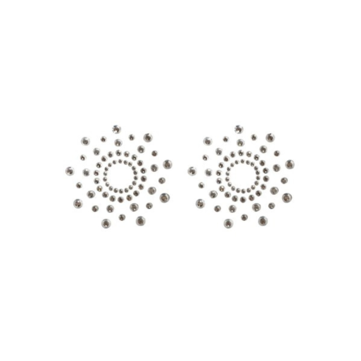 Paire de cache tétons adhésifs strass blanc - Oralove