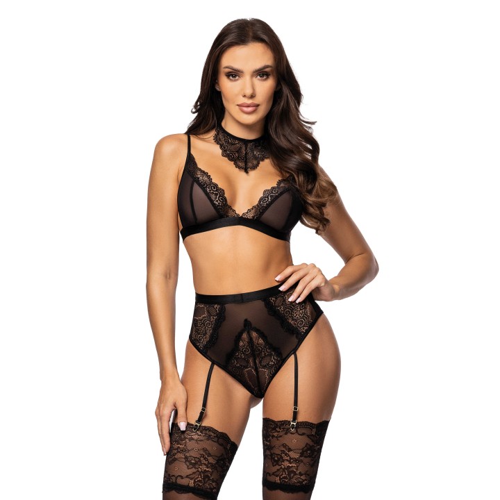 Cristalyn ensemble lingerie - Noir - Oralove