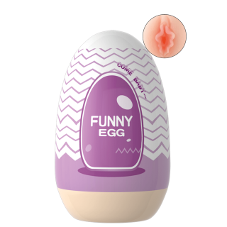 Gaine Masturbatrice Réutilisable FUNNY EGG – Design Réaliste Vagin lèvres charnus - Oralove