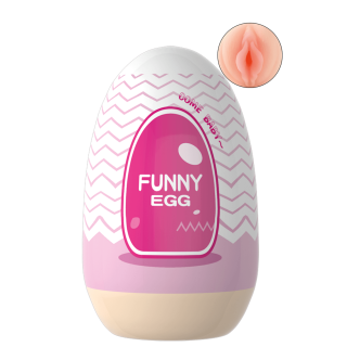 Gaine Masturbatrice Réutilisable FUNNY EGG – Design Réaliste Vagin lèvres épaisses - Oralove
