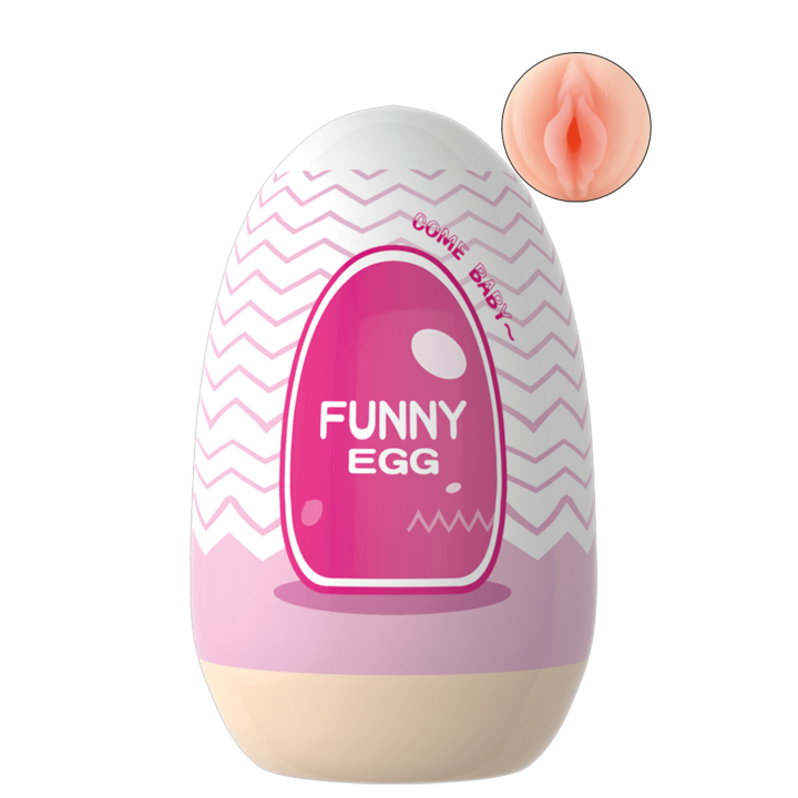 Gaine Masturbatrice Réutilisable FUNNY EGG – Design Réaliste Vagin lèvres épaisses - Oralove