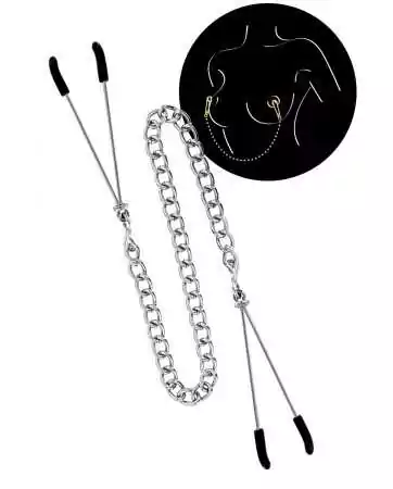 Nipple clamps and silver chain