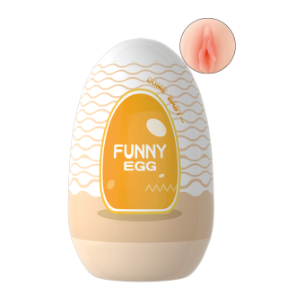 Gaine Masturbatrice Réutilisable FUNNY EGG – Design Réaliste Vagin lèvres moyennes - Oralove