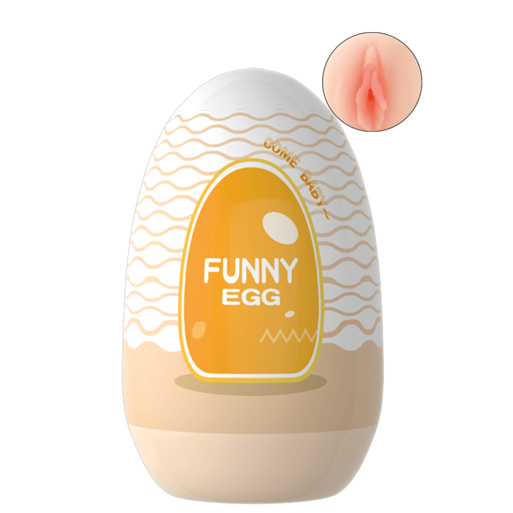 Gaine Masturbatrice Réutilisable FUNNY EGG – Design Réaliste Vagin lèvres moyennes - Oralove
