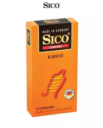 12 condoms Sico RIBBED