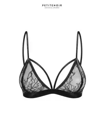 Triangle lace and velvet bra