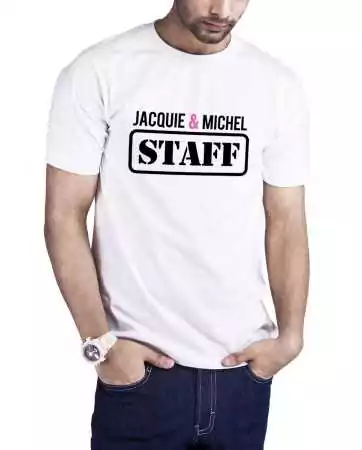 Maglietta del personale di Jacquie et Michel - bianca