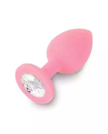 Plug de silicone rosa com joia