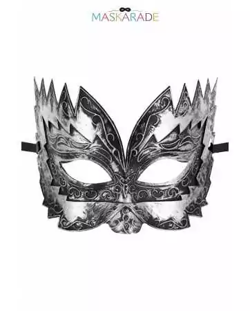 Silver semi-rigid mask Don Giovanni