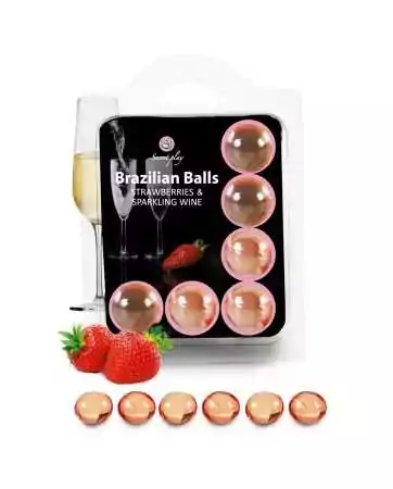 6 Brazilian Balls - strawberry & champagne