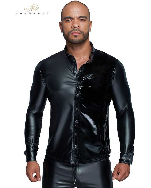 Wetlook and vinyl shirt H064