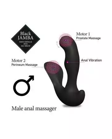Estimulador anal vibratório com controle remoto unissex - Black Jamba