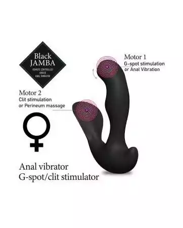 Remote-controlled vibrating unisex anal stimulator - Black Jamba