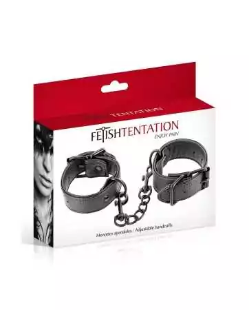 Adjustable faux leather handcuffs - Fetish Tentation