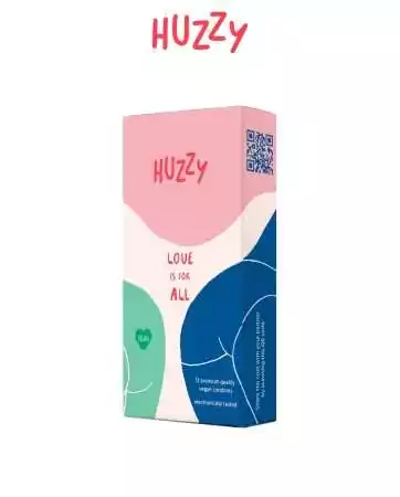 Huzzy - Confezione da 12 preservativi vegani