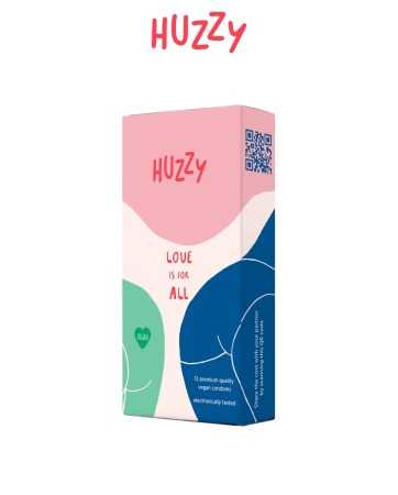Huzzy - Lot de 12 préservatifs vegan