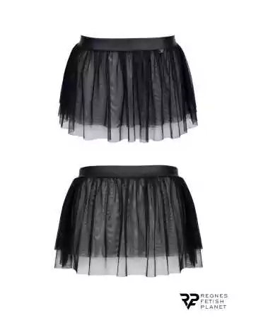 Black mini skirt in sheer mesh - Regnes