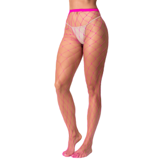 Collant large maille rose - Oralove