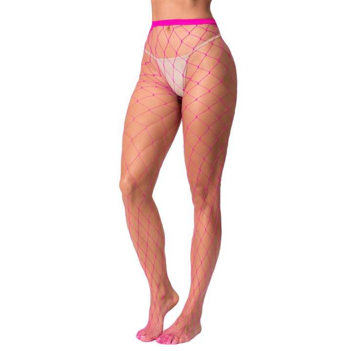 Collant large maille rose - Oralove
