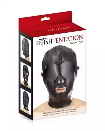 Faux leather balaclava with removable headband - Fetish Temptation