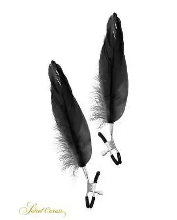 Black Feather Nipple Clamps - Sweet Caress