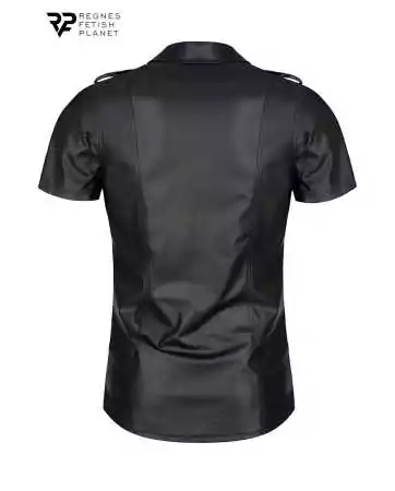 Short-sleeved wetlook black shirt Luca - Regnes