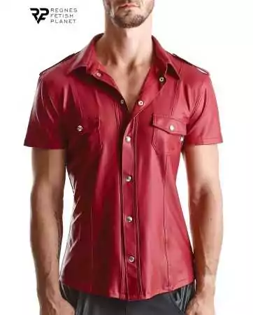 Short-sleeved wetlook red shirt Carlo - Regnes