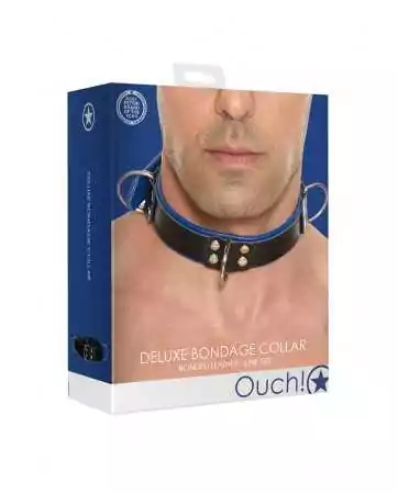 Collier Bondage Deluxe blu e nero - Ouch!