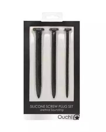 Set of 3 Large Screw Urethral Plugs - Ouch!