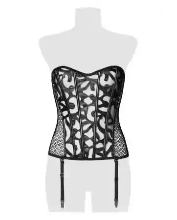 Corset bustiê com ligas - Grey Velvet