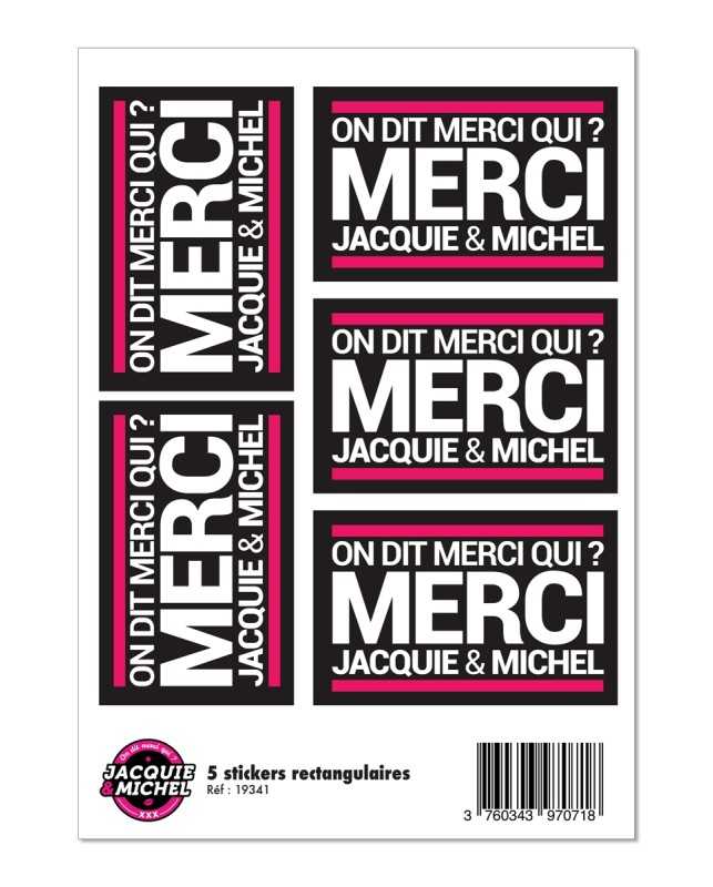 5 stickers J&M noir logo rectangle