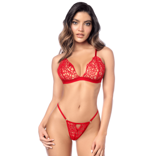 Ensemble sexy 2 pièces en crochet tricoté avec haut ajustable et string - Oralove
