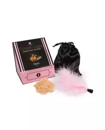 Edible chocolate aphrodisiac powder kit with a feather duster - Secret Play