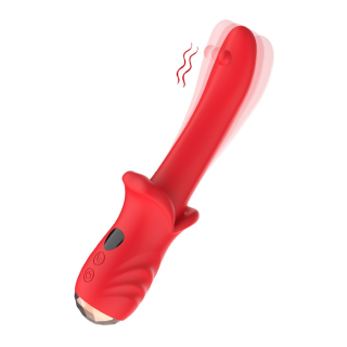 Vibromasseur Rouge Ultra-Souple KISS - Oralove