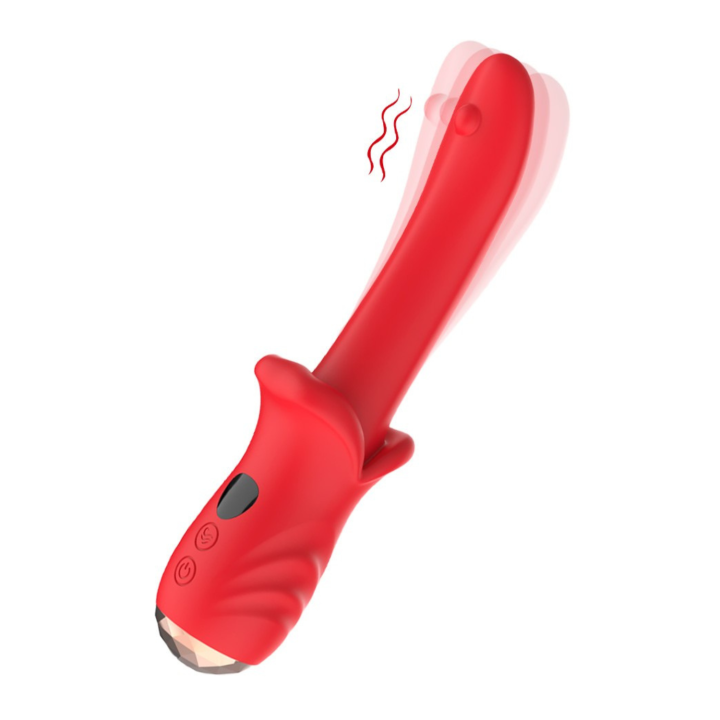 Vibromasseur Rouge Ultra-Souple KISS - Oralove