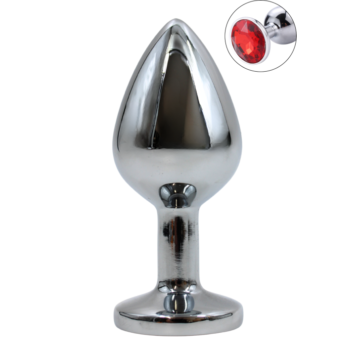 Plug bijou en aluminium bijou rouge Medium HELIRA - Oralove