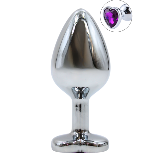 Plug bijou en aluminium bijou coeur violet Medium LOVELY - Oralove