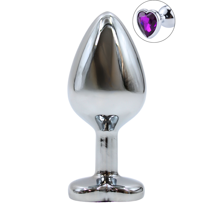 Plug bijou en aluminium bijou coeur violet Medium LOVELY - Oralove