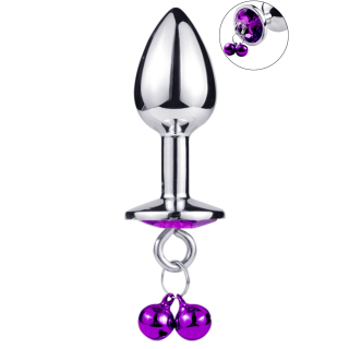 Plug bijou aluminium violet avec clochettes Taille S JINGLE - Oralove