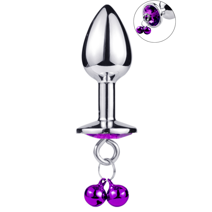 Plug bijou aluminium violet avec clochettes Taille S JINGLE - Oralove