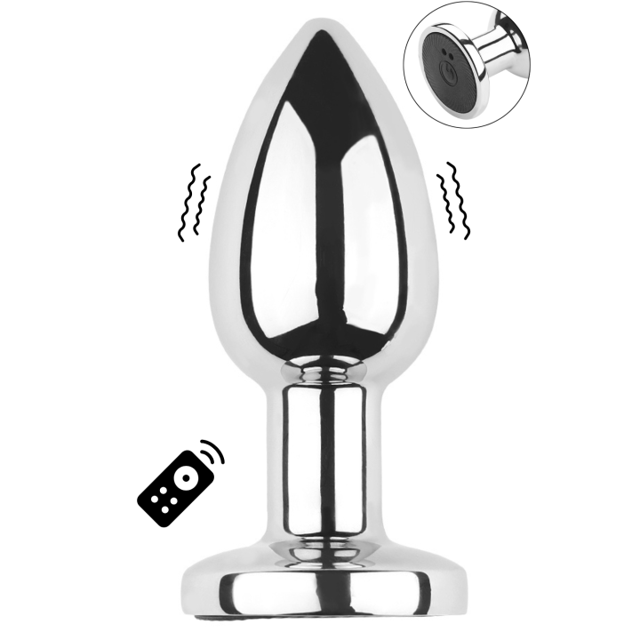 Plug vibrant acier inoxydable anal taille S avec télécommande, USB BOOTY - Oralove