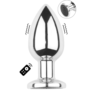 Plug vibrant acier inoxydable anal taille M avec télécommande, USB BOOTY - Oralove