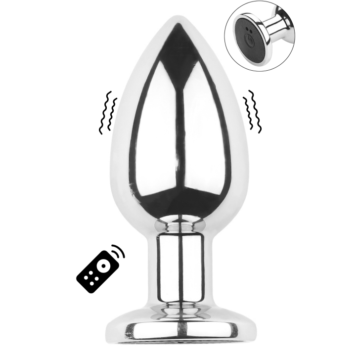 Plug vibrant acier inoxydable anal taille M avec télécommande, USB BOOTY - Oralove