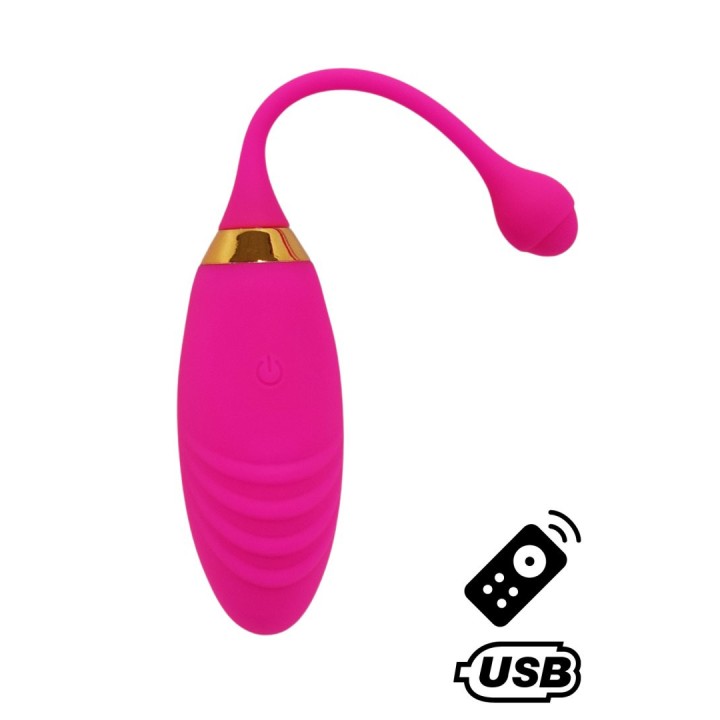 SUNDAY, Un Œuf vibrant USB avec télécommande, dans un silicone médical doux et rainuré - Oralove