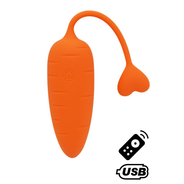 CARROT, Un Œuf vibrant avec télécommande, couleur et forme Carotte en silicone médical - Oralove