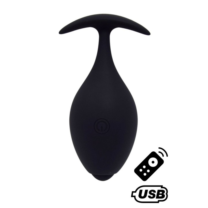 BABA, Plug vibrant anal noir USB, avec télécommande - Oralove